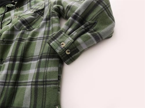 Image of Gary Com Heavy Thick Flannel Plaid Jacket Sherpa Fleece Lined Hoodies for Men Zip Up Winter Warm Coat Zipper Sweatshirt