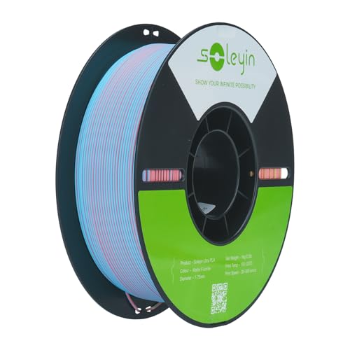 Image of Matte PLA Filament 1.75mm, 3D Printer Filament 30-300mm /s Printing Speed, Dimensional Accuracy + /- 0.02mm, 1kg Cardboard Spool(2.2lbs) 3D Printing Filament Fits for Most FDM 3D Printers(Fluorite)