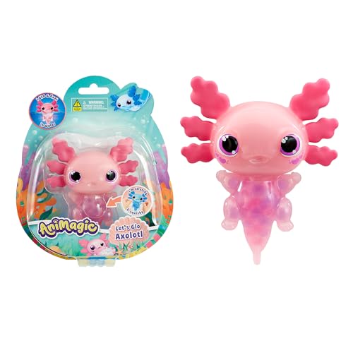 Bizak Animagic Axolotl Mascota Electrónica y Lumínica, Rosa, + 4 Años, Juego Sensorial & Experiencia Táctil, Cuerpo Extensible, Flota & Brilla en el Agua (64550393-2)