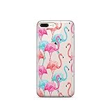 Pack Funda Transparente ' Flamencos Rosas y Azules ' Samsung J5 2016, Carcasa de Gel Silicona con Dibujo Estampado + Protector de Pantalla de Cristal Templado para Samsung Galaxy J5 2016 (J510)