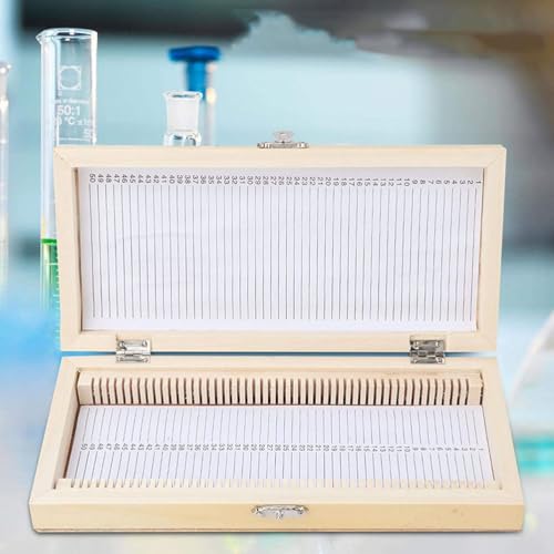 iplusmile Kasten hochwertige Slicebox Exemplare gleiten Folien System Mikroskop-Objektträger-Box Präparierte-Slide-Aufbewahrungsbox Diahalter Aufbewahrungsbox für Biologie-Objektträger Holz