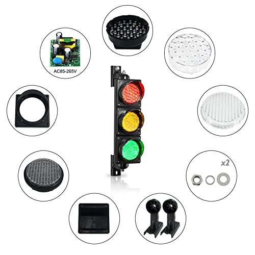 BBMI AC85-265V(4 inch) Traffic Light, Red Yellow Green Traffic Signal Light, PC Housing Stop and Go Light, Outdoor Waterproof IP65 Industrial LED Traffic Lamp by BBMI - Used condition - Image 4