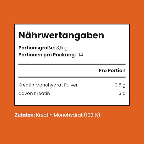 Kreatin Monohydrat Pulver 400 g | 114 Portionen | 200 Mesh ultrafein mikronisiert | Schnell lösliches Creatin | Vegan | VitaBright – Ansicht 3