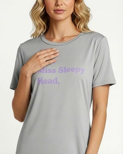 Image of Real Essentials 3 Pack: Women's Short Sleeve Nightgown Dress - Nightshirt Pajama Sleep Shirt Sleepwear (Available in Plus)