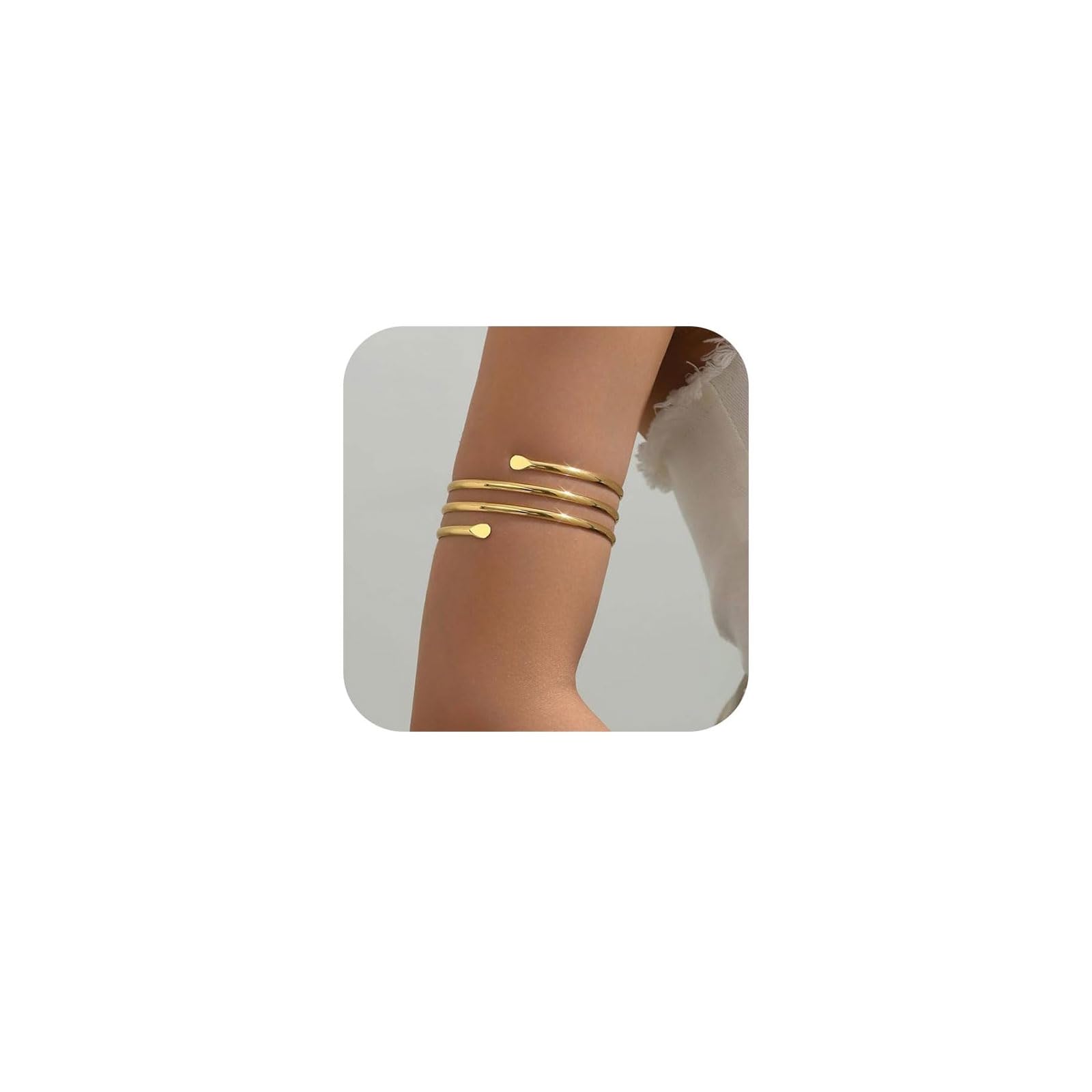 BelleVive Minimalist Gold Multilayer Upper Arm Cuff Bracelets & Stackable Jewelry for Women Men