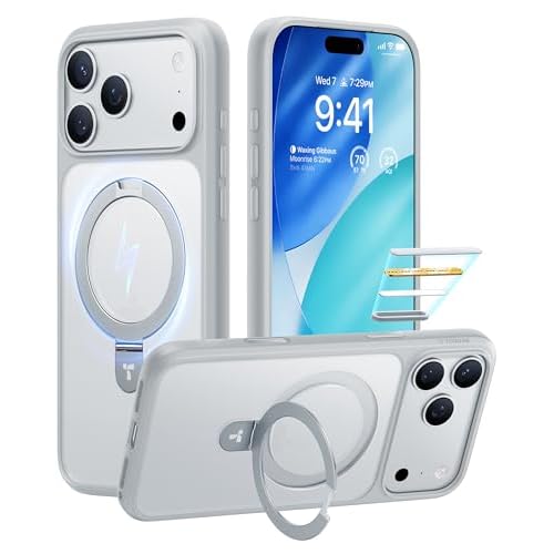 TORRAS Magnetic Ostand for iPhone 17 Pro Max Case, Compatible with MagSafe, 4X Military Grade Protection, Camera Control Button Translucent Slim Phone