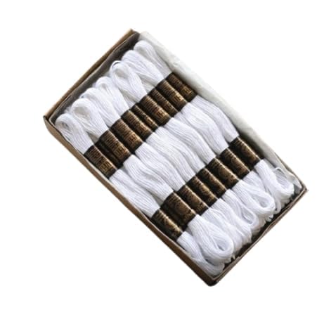 White Embroidery Floss Thread Skeins, 25 Pack | Cross Stitch Thread, Cotton Strands, Craft Sewing, Bulk Set, Hand Embroidery-image-42
