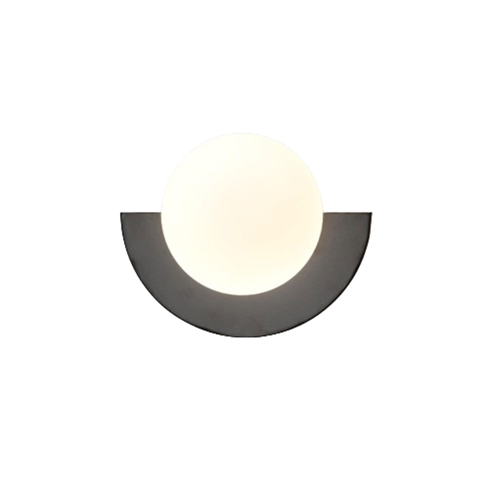 HYJAUSXB Modern Half Moon Wall Sconce 7W 3000K Nordic Style Round Light Fixture for Indoor TV Background Contemporary Lamp Living Room and Bedroom Decor