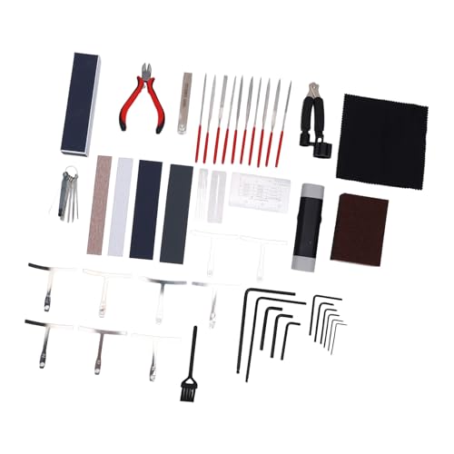 Kit d'entretien pour guitare AUNMAS avec jauge d'action en acier inoxydable 47 pièces