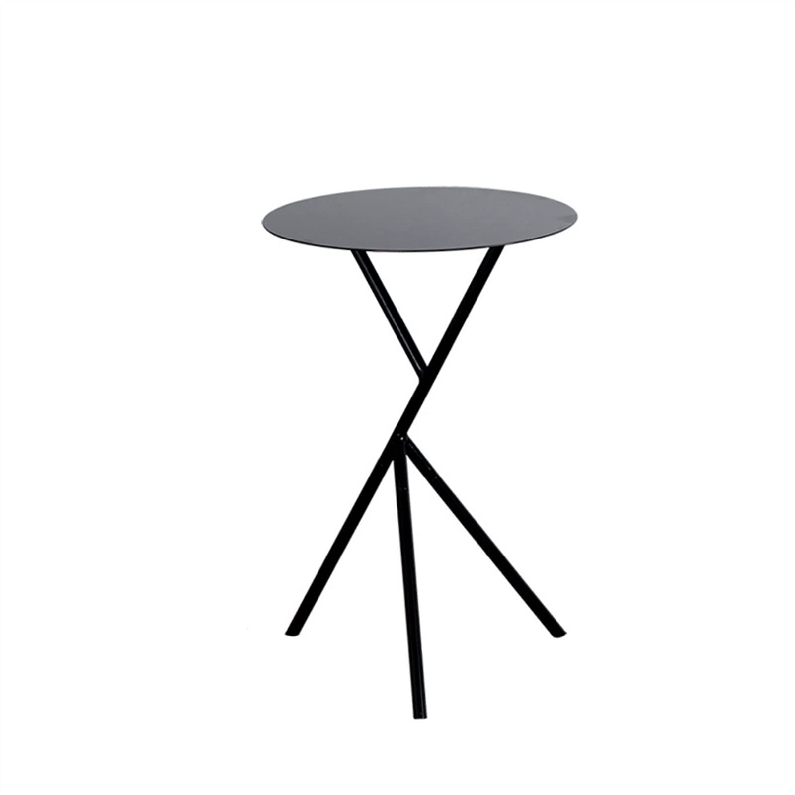 Table d'appoint noire en métal stable pour optimiser l'espace du salon