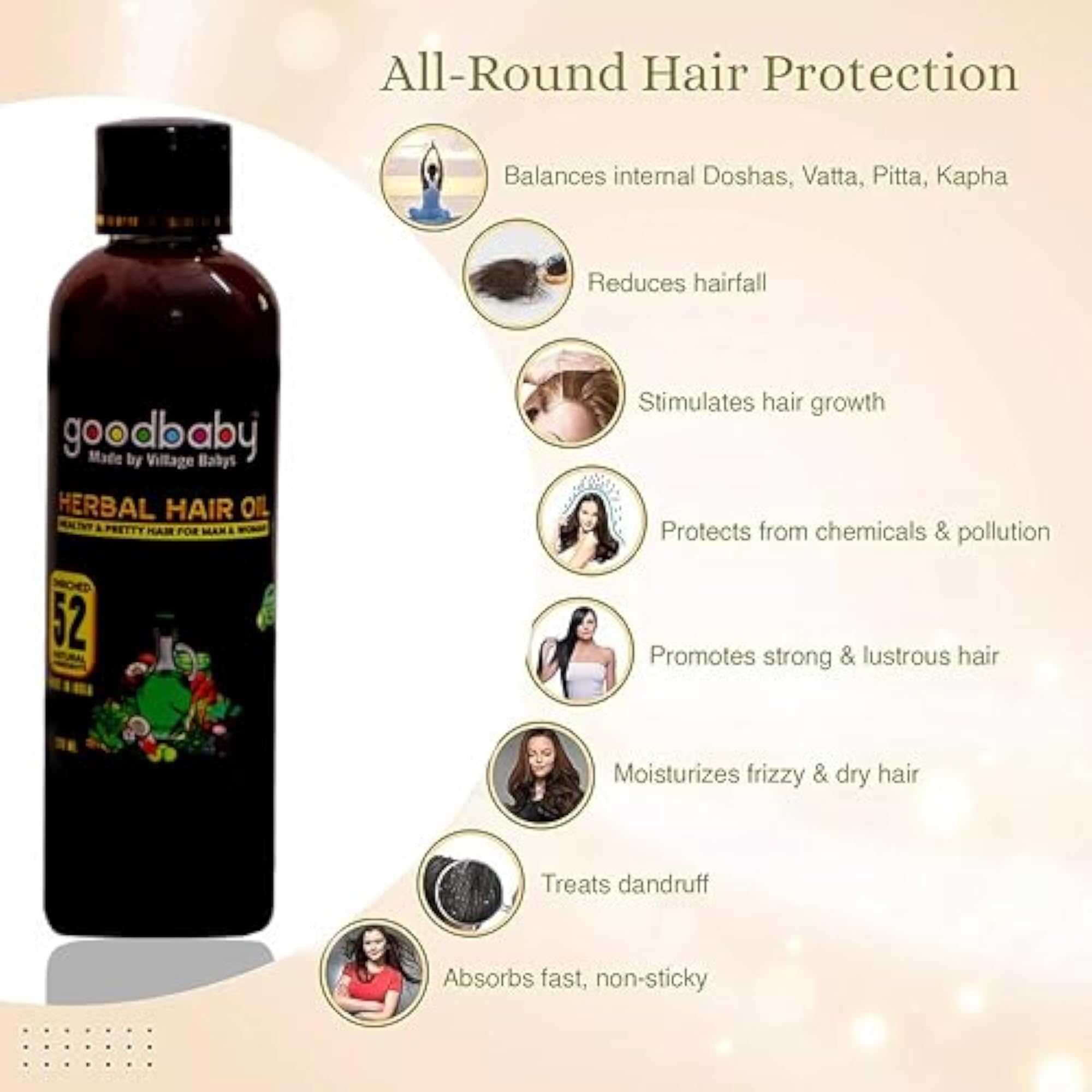 Natural Herbal Hair Oil, 500ml
