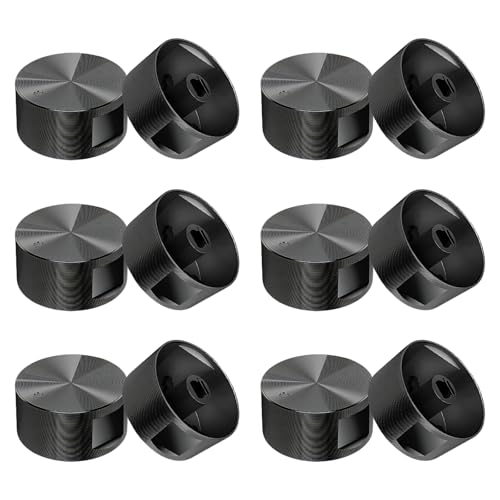 NHDDGR Kit 6 poignées pour four et table de cuisson – Boutons gaz 6 mm Boutons en métal noirs pour cuisine, cuisinière et poêle, remplacement universel...