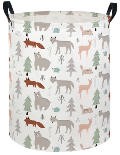 LATOGHIVE Baby Laundry Hamper kids laundry Basket Waterproof Storage Bin(Woodland Animal)