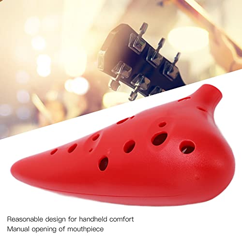 Ocarina ABS C Tune 12 Loch Musikinstrument für Erwachsene Kinder Professionelle Lernende Bequem zu Halten und zu Spielen Musikinstrument Geschenkidee(rot)