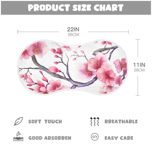 1 Pack Beautiful Cherry Blossoms Muslin Burp Cloths Cotton Absorbent Baby Burping Rags for Boys Girls Soft Newborn Burp Bibs, 22 x 11 Inch4