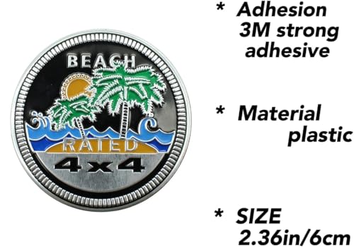 Image of 4 x 4 Metal Automotive Badge 3D Metal Emblems Round Emblem Decals Car Badge Decals Stickers Compatible with Jeep Wrangler Vehicles Trucks SUV (A)