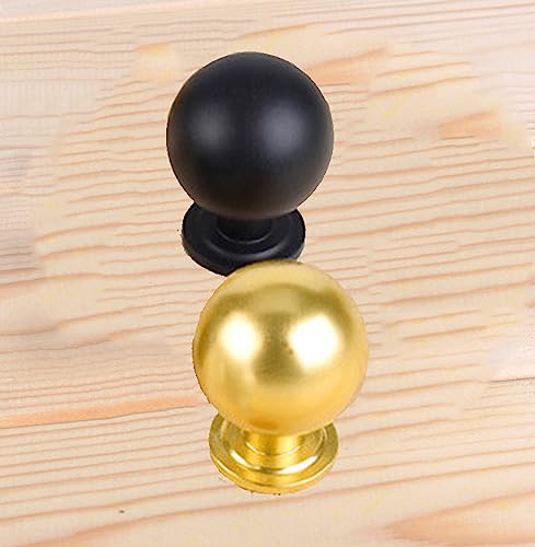 Hevstil 5-Pack 24Mm Diameter Round Solid Pulls, Kitchen Cabinet Knobs Drawer Knobs Modern Minimalist Handles Knobs Antique Cabinet Drawer Ball Knobs For Dresser Drawers(Gold) #TOP4