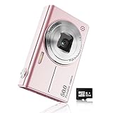 WGM Digital Camera,48MP Cameras for Photography,with 16X Zoom,Compact Digital Point and Shoot Camera with Anti-Shake,Small Travel Camera for Adult Beginners Teens,32GB Card(Pink)