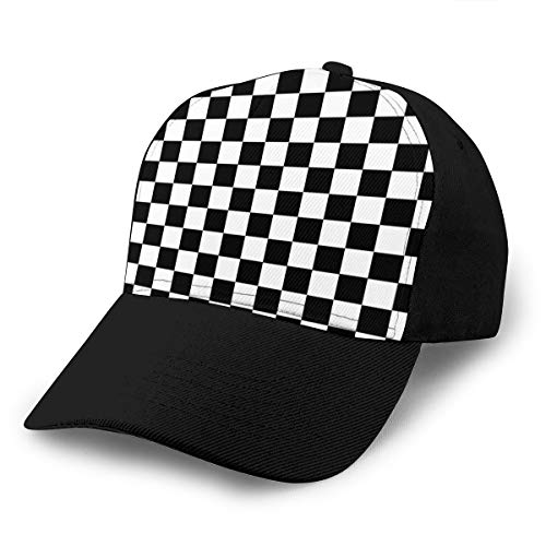 Yongcoler Men Women Race Waving Checkered Flag Dad Hat, Fitted Trucker Hat, Dad Baseball Cap, Tactical Cap, Moisture Wicking Breathable Tech Cap With Adjustable Strapback #TOP24