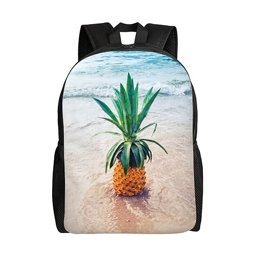 Sac à dos léger noir contre la pluie motif ananas pour soulager votre dos
