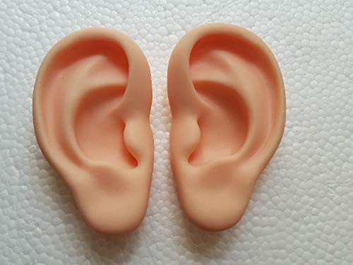 WellieSTR 1 Pair Ear Model Silicone Ear Acupuncture Practice Model Right and Left