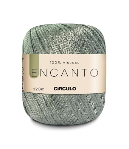ENCANTO Hilo 100% Viscosa para Crochet, 128 m, Hilo de Marca Círculo – Ideal para Proyectos de Tejido y Manualidades (EUCALIPTO)