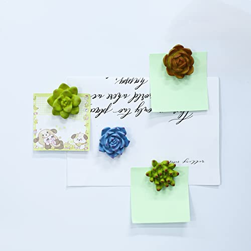 Imanes decorativos de resina con diseño de plantas suculentas, set de 8 miniatura 4