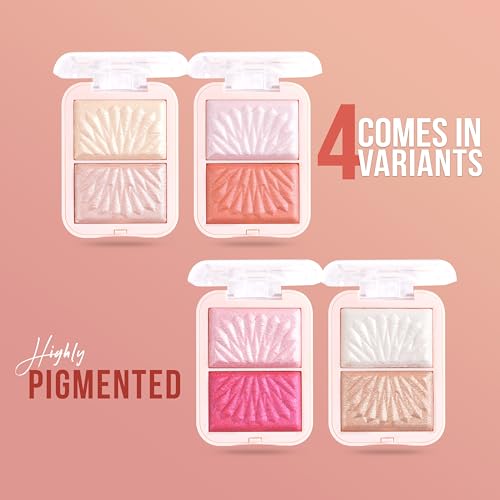 Image of Shryoan Soft Touch Baked Highlighter & Blush Palette | Highly Pigmented & Long Lasting | Shimmery Finish Baked Highlighter & Blush Palette | Brightening | 10 Gram (Shade - 02)