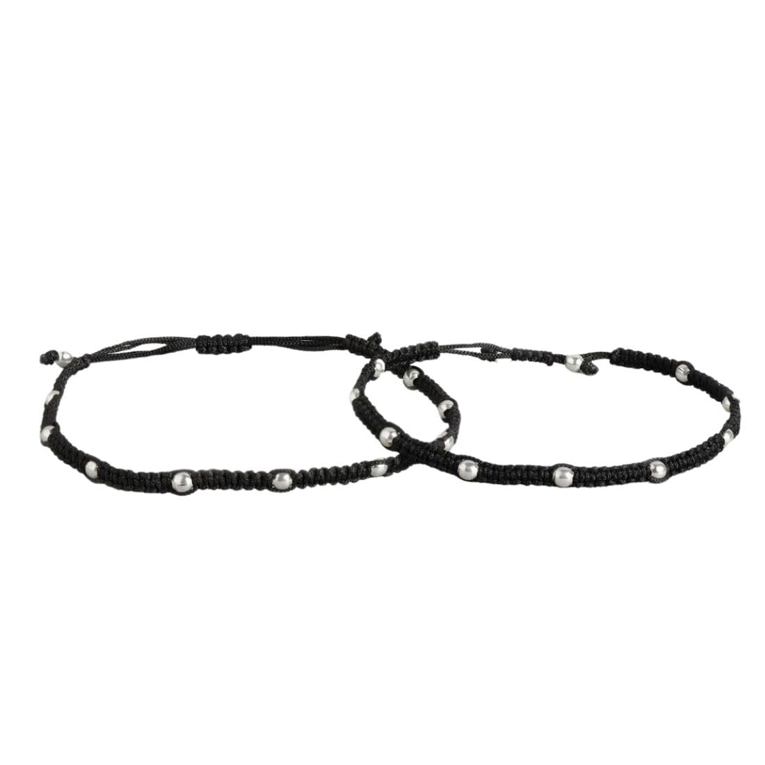 zavya 925 Sterling Silver Beads Minimal Rhodium Plating Thread Anklet (Pair) | Gift for Women & Girls | 1 Year Plating Warranty-picture-4