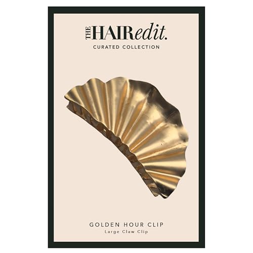 The Hair Edit Golden Hour Claw Clip, Elevated Metal Gold Claw Clip for Women, Elegant Hair Accessory All Hair Types, Jewelry for Hair, Strong Non-Slip Grip Clip for Updos, Half-Ups, & French Twists