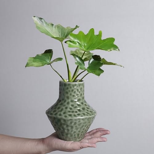 Jarrones de cerámica para flores con diseño orgánico moderno texturizado 8