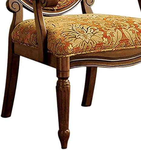 Furniture of America Hammond Accent Chair in Espresso/Antique Oak Finish CM-AC6024