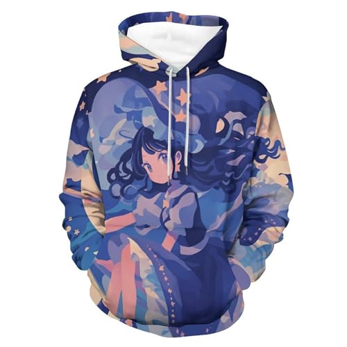Sweat à Capuche Lune étoilée de sorcière pour Homme et Femme en Taille S