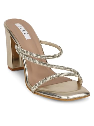 Image of ELLE Women's Embellished Block Heel Slip-On sandals