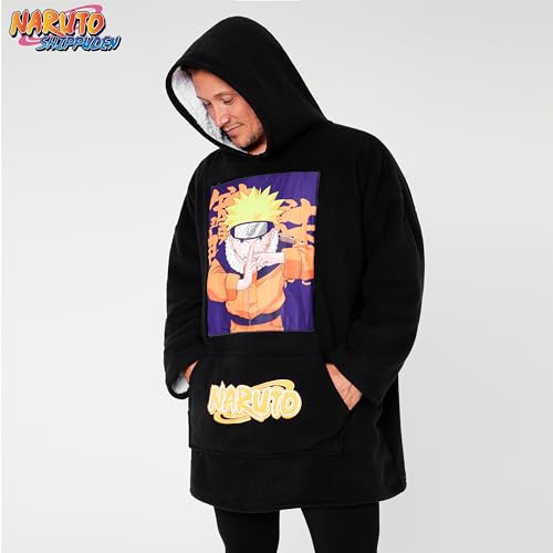 Naruto Blanket Hoodie for Men and Teenagers - Cosy Oversized Fleece Hoodie One Size Sherpa Lined - Anime Gifts for Men3