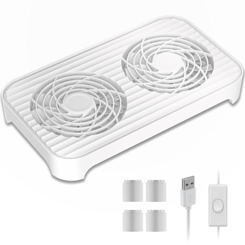 Image of X4 Quiet USB Cooling Fan, High Speed Dual 140mm USB PC Fan, 1-Touch Switch & 2 USB Ports, Stackable Design for Router, Receiver Amplifier, DVR, PlayStation, Xbox, Computer Cabinet Cooling