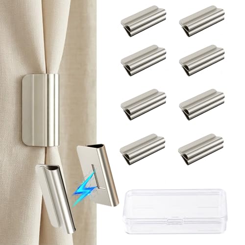 Duseu 8 Pairs Magnetic Curtain Clips Detachable Curtain Magnets Closure
