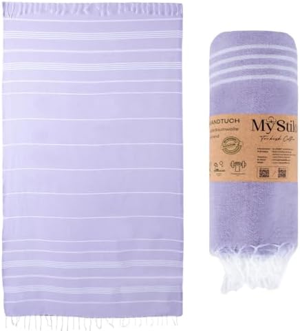 MyStilo® XXL Saunahandtuch Hamamtuch - Großes, Weiches Badetuch 100x200cm, Schnelltrocknend - Premium Strandtuch, Beach Towel, Handtuch für Männer, Frauen, Yoga und Fitness (Lila)