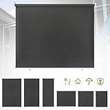 TolleTour 140x140cm Senkrechtmarkise Verdunkelungsrollo,Balkonmarkise Sonnenschutz, Mit Haken,Verstellbar durch Kettenmechanismus, Wetterbeständig, Anti-UV, für Balkon, Terrasse, Garten