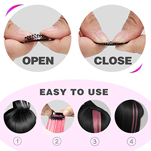 Gpovvimx 22 Pcs Colored Hair Extensions Clip In thumb #3