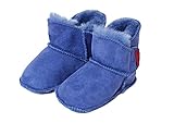 Reissner Lammfelle Engel Babyschuhe aus Lammfell Modell Lyon mit Klettverschluss (1-Klett) hellblau 18/19
