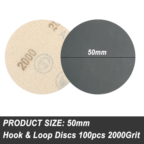 Wanmutrun 50MM Waterproof Sandpaper Hook and Loop 100pcs Grit 2000 Silicon Carbide Discs Suitable for Small Polishing Machines - Image 2