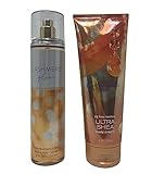 Bath & Body Works - Signature Collection - Amber Blush - Fine Fragrance Mist 8 Fl Oz & Ultra Shea Body Cream - 8 Oz