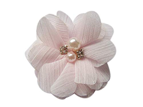 Yycraft Pack Of 20 Pieces Chiffon 2" Flower Rhinestone For Craft Projects-Baby Pink #TOP2
