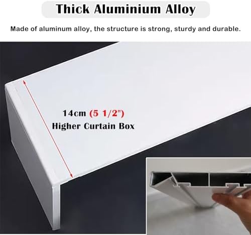 Decorative Curtain Pelmet Box - Wall/Ceiling Mount Valance with Fixing Brackets for Living Room, Stylish Window Treatment, No Track Required, Easy Installation