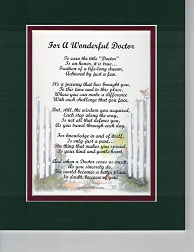 Genie's Poems Doctor Poem Print Appreciation Present Thank You, Graduation From Medical School