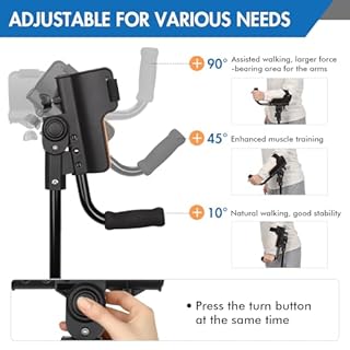 Carehofu 3-Angle Adjustable Forearm Crutches for Adults - Ergonomic Non-Slip Handles with EVA Elbow Support, Foldable Arm Crutches Forearm for Leg Injury, Surgery Recovery, Disabled (Single Unit)