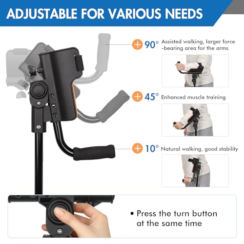 3-Angle Adjustable Forearm Crutches for Adults - Ergonomic Non-Slip Handles with EVA Elbow Support  
3-Angle Adjustable