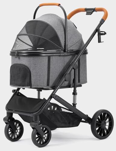 SUNTHX Dog Stroller for Small/Medium Dogs Up to 60lbs, 4