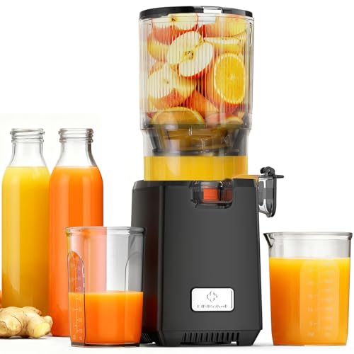 LINKChef Cold Press Juicer Machines, 130mm Diameter and 1.8L Capacity Juicers Whole Fruit and Vegetable, 250W Masticating Slow Juicer with Automatic Cutting, BPA-Free Tritan